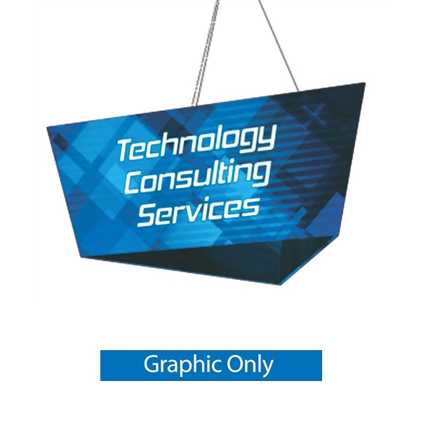 Tapered Triangle Formulate Master Hanging Trade Show Sign | Double-Sided Replacement Fabric Banner
