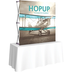 5ft X 5ft Straight HopUp 2x2 Tabletop Fabric Display with Front Graphic is a lightweight and versatile trade display solution for users who need an exhibit that sets up in seconds. Portable, Vibrant Table Top Displays