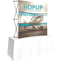 5ft X 5ft Curved HopUp 2x2 Tabletop Fabric Display with Front Graphic is a lightweight and versatile trade display solution for users who need an exhibit that sets up in seconds. Portable, Vibrant Table Top Displays