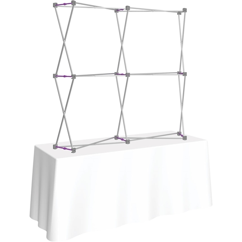5ft X 5ft Curved HopUp 2x2 Tabletop Fabric Display Hardware Only is a lightweight and versatile trade display solution for users who need an exhibit that sets up in seconds. Portable, Vibrant Table Top Displays