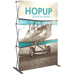 5ft Orbus Hopup Floor 2x3 Straight Fabric Trade Show Display with Front Graphic is lightweight, highly portable, and requires almost no set-up time! Fabric popup displays are the FASTEST booth on the market to setup. The one piece Pop Up Display.