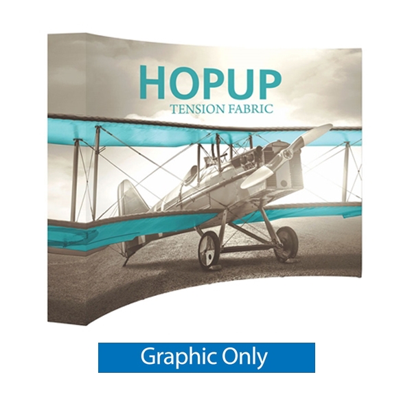 10ft x 10ft Hopup Floor 4x4 Curved Display Full Fitted Graphic Only. Hopup Floor exhibit  is the largest among Hop Up trade displays, making it the perfect way to stand out against the competition.