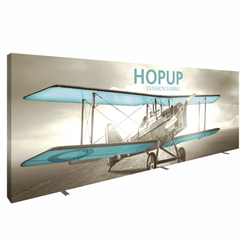 12ft x 12ft Hopup Floor 6x4 Straight Fabric Backwall Display with Full Fitted Graphic is the largest among Hop Up trade displays, making it the perfect way to stand out against the competition.