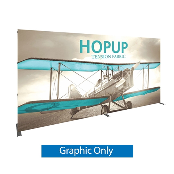15ft x 10ft Hopup Floor 6x4 Straight Display Full Fitted Graphic Only. Hop Up pop up display booth is a spandex tension fabric expanding booth that sets up in minutes! Orbus Exhibit & Display Group improved Hopup is large format tension fabric display.