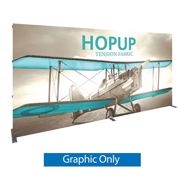 15ft x 10ft Hopup Floor 6x4 Straight Display Front Graphic Only. Hop Up pop up display booth is a spandex tension fabric expanding booth that sets up in minutes! Orbus Exhibit & Display Group improved Hopup is large format tension fabric display.