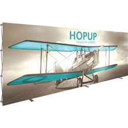 20ft x 8ft Hopup Floor 8x3 Straight Fabric Display with Front Graphic is the largest among Hop Up trade displays, making it the perfect way to stand out against the competition.