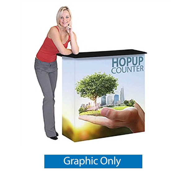 HopUp Tradeshow Collapsible Display Counter Graphic Only is portable and lightweight, making an ideal counter option for your next trade show event. HopUp Display Counter - Collapsible counter top, custom front and side graphics, with internal shelf