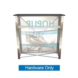 4ft HopUp Tradeshow Collapsible Display Counter Hardware Only is portable and lightweight, making an ideal counter option for your next trade show event. HopUp Display Counter - Collapsible counter top, custom front and side graphics, with internal shelf