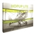 10ft Hopup Lite 4x3 Straight Fabric Display Kit with Full Fitted Graphic. Hopup Lite 3x3 features an economy aluminum frame and hook and loop-applied, straight fabric mural with or without endcaps.