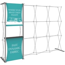 10ft Hopup 4x3 Backwall Display Dimension Accessory Kit 04 includes stand-off counter with 2 fabric graphics, monitor mount and 2 lumina 200 lights. Hopup is one of the most popular large format graphic exhibits