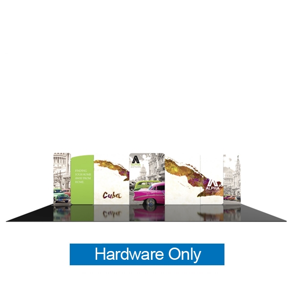 Magnetic hardware for 30ft Modulate Fabric Backwall displays. These stylish exhibits are a great way to display your branding at any tradeshow, event, retail, corporate spaces or expo.  Portable & easy to assemble.
