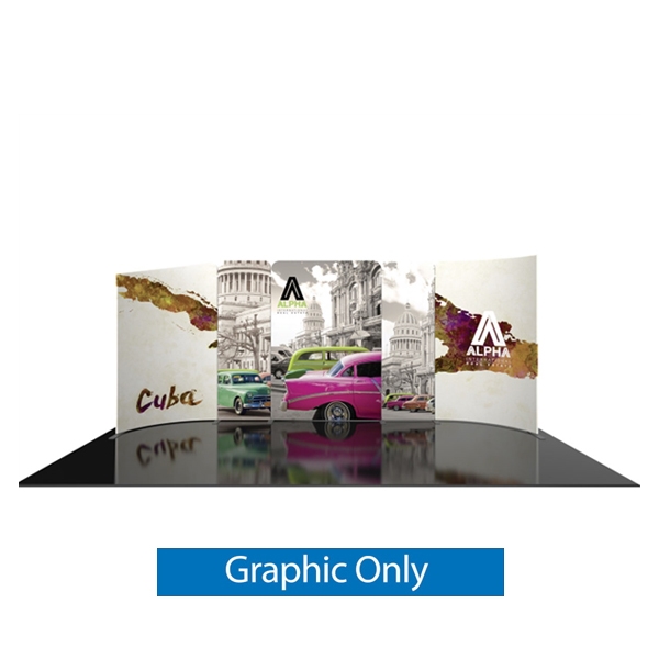 Replacement stretch fabric pillowcase graphics for 20ft Modulate Fabric Backwall displays. These stylish exhibits are a great way to display your branding at any tradeshow, event, retail, corporate spaces or expo.  Create new designs year after year.  