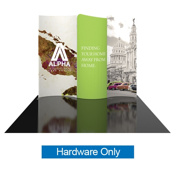 Hardware with clamps for 10ft Modulate Fabric Backwall displays. These stylish exhibits are a great way to display your branding at any tradeshow, event, retail, corporate spaces or expo.  Portable & easy to assemble.