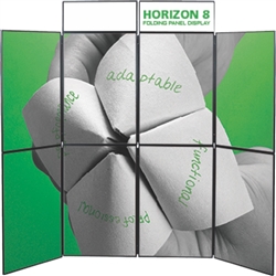 8ft Horizon 8 Folding Display Panel System is a quick to set up, easy to use display system created specifically to hold your custom graphics. Available in several shapes and sizes, you can find the Horizon that is right for you.
