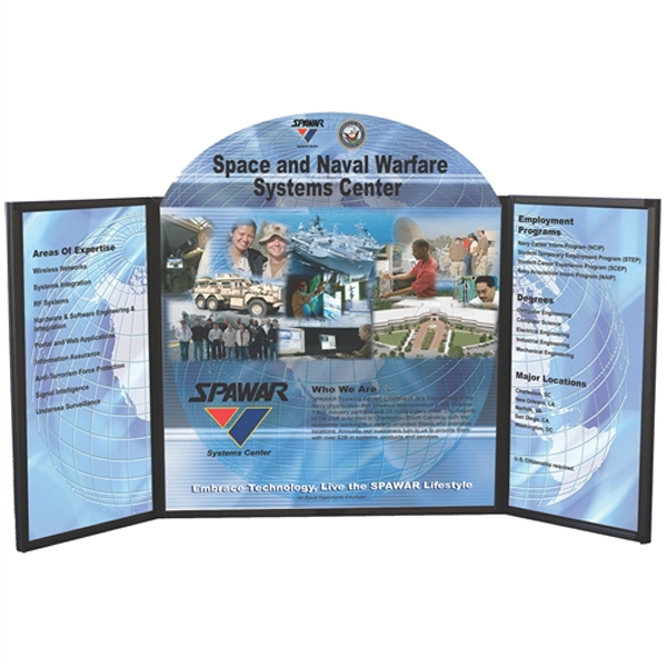 4ft Voyager Maxi 3 Panel Briefcase Tabletop Display is one of the most compact and convenient methods of promoting your business at trade shows and exhibitions. Table top displays for trade show features fabric panels of varying sizes and shapes.