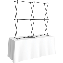 5ft Xclaim 3-D PopUp Table Top Display Kit 03 Frame Only. Portable tabletop displays and exhibits. Several different styles are available, including pop up frames with stretch fabric or fold up panels with custom graphics.