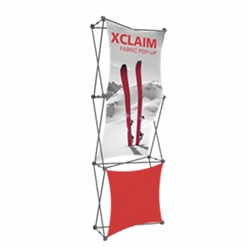2.5ft Xclaim 3-D PopUp Table Top Display Kit 02 with Full Fabric Graphics. Portable displays and exhibits. Several different styles are available, including pop up frames with stretch fabric or fold up panels with custom graphics.