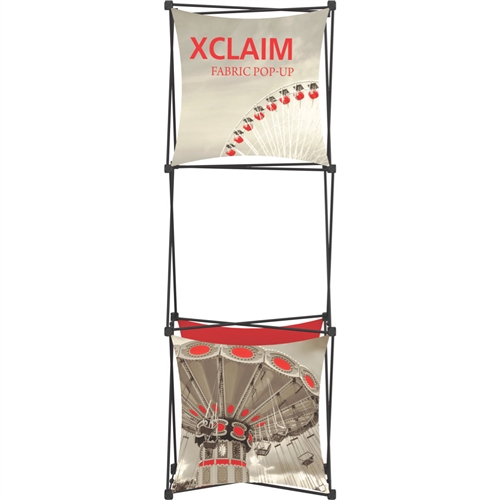 2.5ft Xclaim 3-D PopUp Table Top Display Kit 03 with Full Fabric Graphics. Portable  displays and exhibits. Several different styles are available, including pop up frames with stretch fabric or fold up panels with custom graphics.