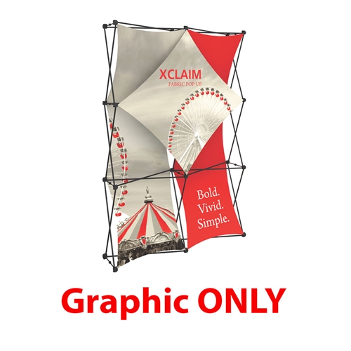 Replacement Fabric for 5ft Xclaim  Full Height Fabric Popup Display Kit 01. Portable displays and exhibits. Several different styles are available, including pop up frames with stretch fabric or fold up panels with