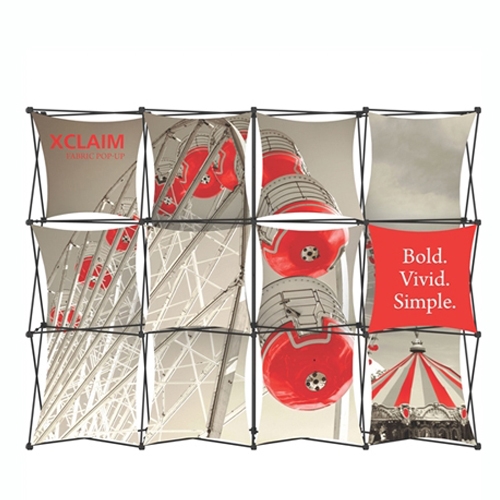 10ft Xclaim Full Height Fabric Popup Display Kit 04. Portable displays and exhibits. Several different styles are available, including pop up frames with stretch fabric or fold up panels with custom graphics.