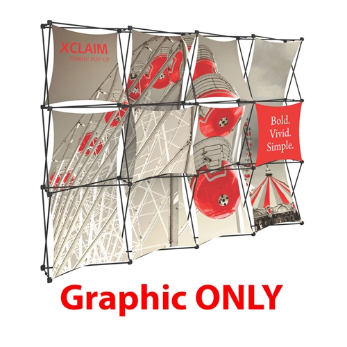 Replacement Fabric for 10ft Xclaim Full Height Fabric Popup Display Kit 04 Portable  displays and exhibits. Several different styles are available, including pop up frames with stretch fabric or fold up panels with