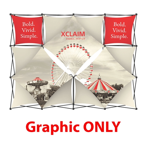 Replacement Fabric for 10ft Xclaim Full Height Fabric Popup Display Kit 05. Portable  displays and exhibits. Several different styles are available, including pop up frames with stretch fabric or fold up panels with
