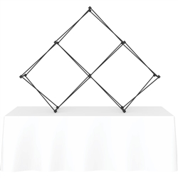 8ft Xclaim Tabletop 3 Quad Pyramid Fabric Popup Display Kit 02 Frame Only. Portable tabletop displays and exhibits. Several different styles are available, including pop up frames with stretch fabric or fold up panels with custom graphics.