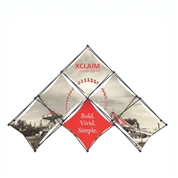 10ft Xclaim 6 Quad Pyramid Fabric Popup Display Kit 01. Portable displays and exhibits. Several different styles are available, including pop up frames with stretch fabric or fold up panels