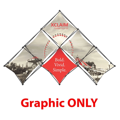 Replacement Fabric for 10ft Xclaim 6 Quad Pyramid Fabric Popup Display Kit 01. Portable  displays and exhibits. Several different styles are available, including pop up frames with stretch fabric or fold up panels