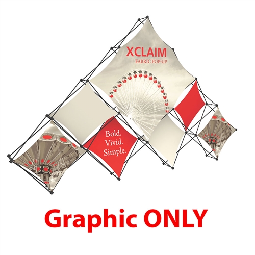 Replacement Fabric for 14ft Xclaim 10 Quad Pyramid Fabric Popup Display Kit 03. Portable displays and exhibits. Several different styles are available, including pop up frames with stretch fabric or fold up panels