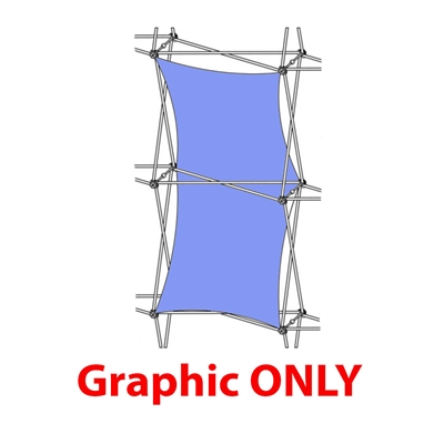 2,5ft Xclaim 1x2 Quad Double Thread Fabric Popup Display - Graphic Only. Portable displays and exhibits. Several different styles are available, including pop up frames with stretch fabric or fold up panels