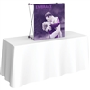 3ft Embrace Tabletop Push-Fit Tension Fabric Display with Front Graphic. Portable tabletop displays and exhibits. Several different styles are available, including pop up frames with stretch fabric or fold up panels with custom graphics.