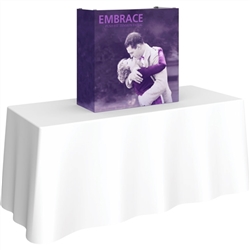 3ft Embrace Tabletop Push-Fit Tension Fabric Display with Full Fabric Graphics. Portable tabletop displays and exhibits. Several different styles are available, including pop up frames with stretch fabric or fold up panels with custom graphics.