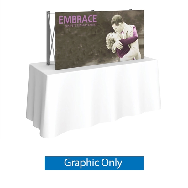 Replacement Fabric for 5ft Embrace Tabletop Tension Fabric Display w/ Front Graphic. Portable tabletop displays and exhibits. Several different styles are available, including pop up frames with stretch fabric or fold up panels with custom graphics.