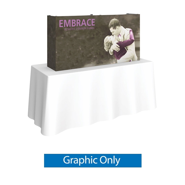 Replacement Fabric for 5ft Embrace Tabletop Tension Fabric Display w/ Full Fitted Graphic. Portable tabletop displays and exhibits. Several different styles are available, including pop up frames with stretch fabric or fold up panels with custom graphics.