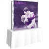 5ft Embrace Square Tabletop Push-Fit Tension Fabric Display with Front Graphic. Portable tabletop displays and exhibits. Several different styles are available, including pop up frames with stretch fabric or fold up panels with custom graphics.