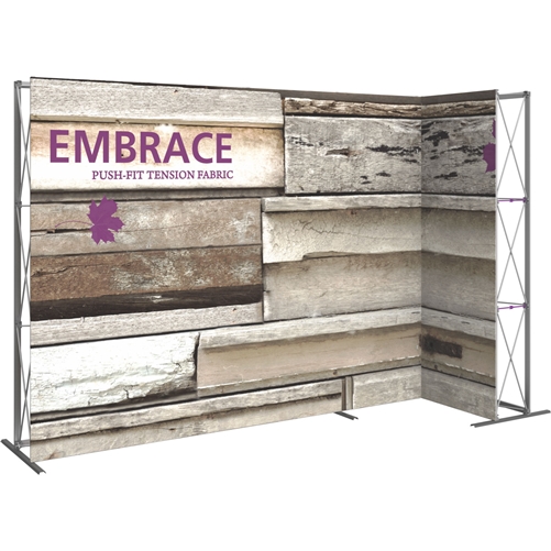 12ft x 8ft (5x3) Embrace Right L-Shape Tension Fabric Popup SEG Display (Front Graphic & Hardware). Several different styles are available, including pop up frames with stretch fabric or fold up panels with custom graphics.