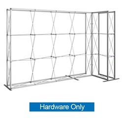 12ft x 8ft (5x3) Embrace Right L-Shape Tension Fabric Popup SEG Display (Single-Sided Hardware Only). Several different styles are available, including pop up frames with stretch fabric or fold up panels with custom graphics.