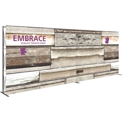 20ft x 8ft (8x3) Embrace Tension Fabric Popup SEG Display (Front Graphic & Hardware). Portable tabletop displays and exhibits. Several different styles are available, including pop up frames with stretch fabric or fold up panels with custom graphics.