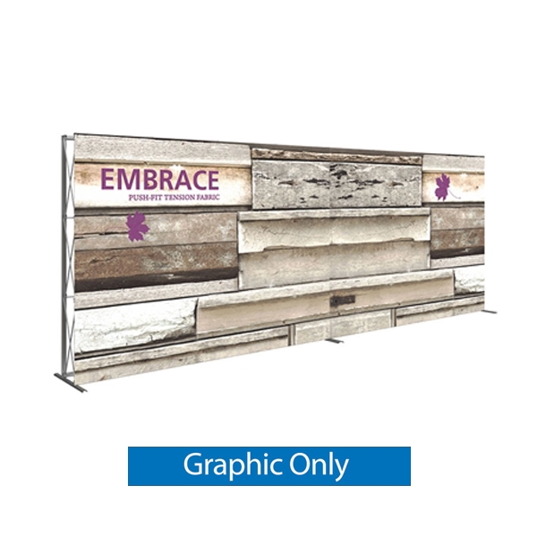 20ft x 8ft (8x3) Embrace Tension Fabric Popup SEG Display (Front Graphic Only). Portable tabletop displays and exhibits. Several different styles are available, including pop up frames with stretch fabric or fold up panels with custom graphics.