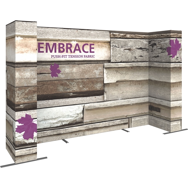 15ft x 8ft (6x3) Double-Sided Embrace U-Shape Tension Fabric Popup SEG Display. Portable tabletop displays and exhibits. Several different styles are available, including pop up frames with stretch fabric or fold up panels with custom graphics.