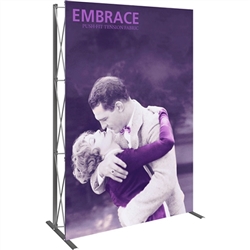 5ft Embrace Push-Fit Tension Fabric Display with Front Graphic. Portable tabletop displays and exhibits. Several different styles are available, including pop up frames with stretch fabric or fold up panels with custom graphics.
