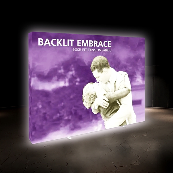 10ft Embrace Backlit 4X4 Light Display - Single Sided. Portable tabletop displays and exhibits. Several different styles are available, including pop up frames with stretch fabric or fold up panels