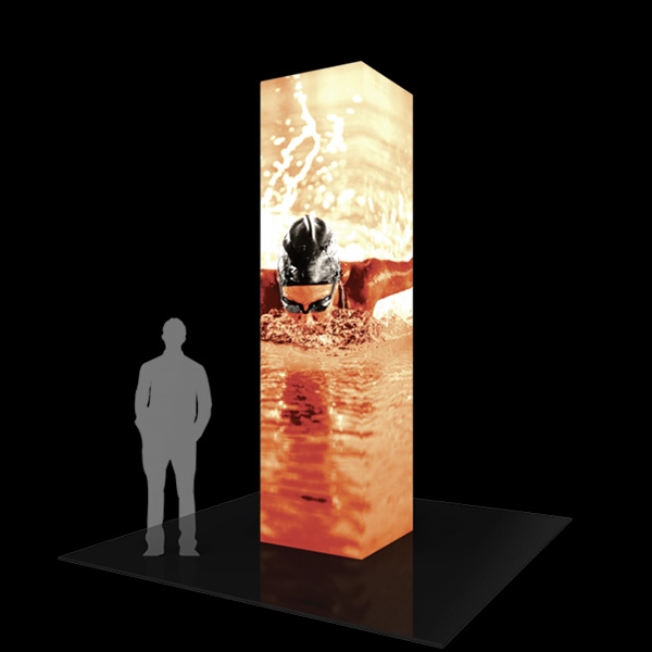 12ft Formulate Backlit Four Sided Tower are a great way to draw attention and captivate your audience at tradeshows, special events, or in a permanent environments. Formulate funnels have an hourglass shape, come in 12ft, 10ft and 8ft heights