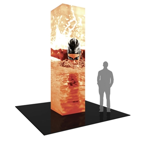 12ft Formulate Backlit Four Sided Tower are a great way to draw attention and captivate your audience at tradeshows, special events, or in a permanent environments. Formulate funnels have an hourglass shape, come in 12ft, 10ft and 8ft heights