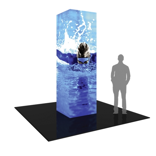 10ft Formulate Backlit Four Sided Tower are a great way to draw attention and captivate your audience at tradeshows, special events, or in a permanent environments. Formulate funnels have an hourglass shape, come in 12ft, 10ft and 8ft heights
