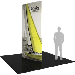12ft Formulate Shield Fabric Graphic Towers are highly effective 360-degree media enabling you to present a wide variety of solutions. Tower stretch fabric tower structures are designed to impress in in lobbies, showrooms, retail and other venues.