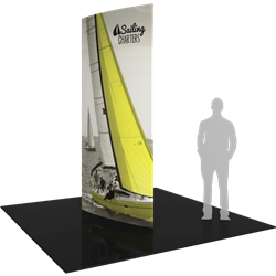 12ft Formulate Shield Fabric Graphic Towers are highly effective 360-degree media enabling you to present a wide variety of solutions. Tower stretch fabric tower structures are designed to impress in in lobbies, showrooms, retail and other venues.