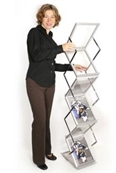 Literature Display Racks ZedUp Lite, Single Wide, Collapsible, 6 Pocket, Silver, Includes Hard Case. A light-weight version of the superb ZedUp product.