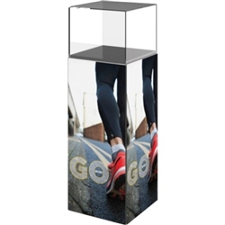 16in x 36in MODify Pedestal 02, Wood Top + Acrylic Cube Kit